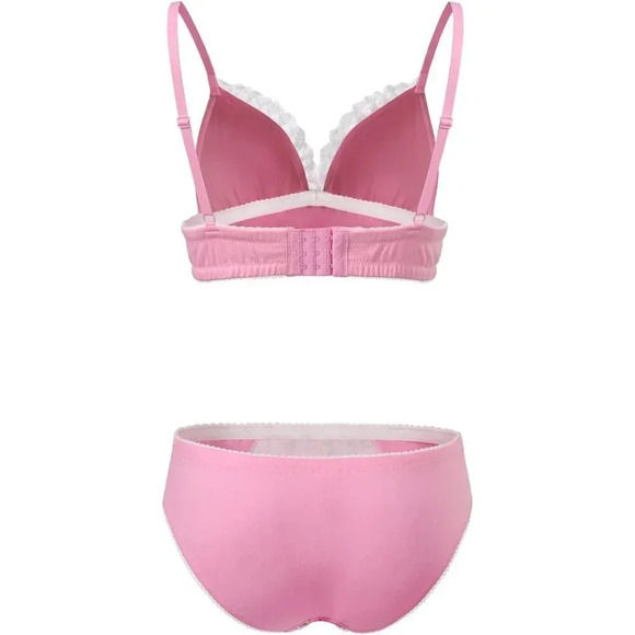 Littleforbig Lacy Trim Women Nightwear Strap Sleepwear Top Shorts Bralette Set - Picture 7 of 9